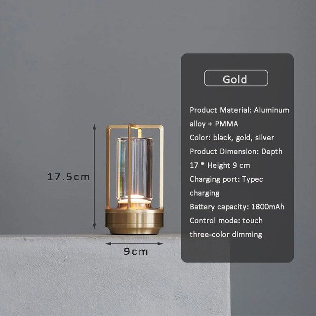 LumaCross Touch Control LED Table Lamp  Rechargeable Night Light For Home Dining  Outdoor Decor 5