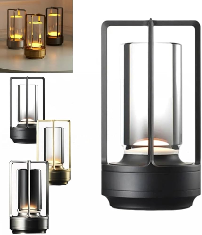 LumaCross Touch Control LED Table Lamp  Rechargeable Night Light For Home Dining  Outdoor Decor 6