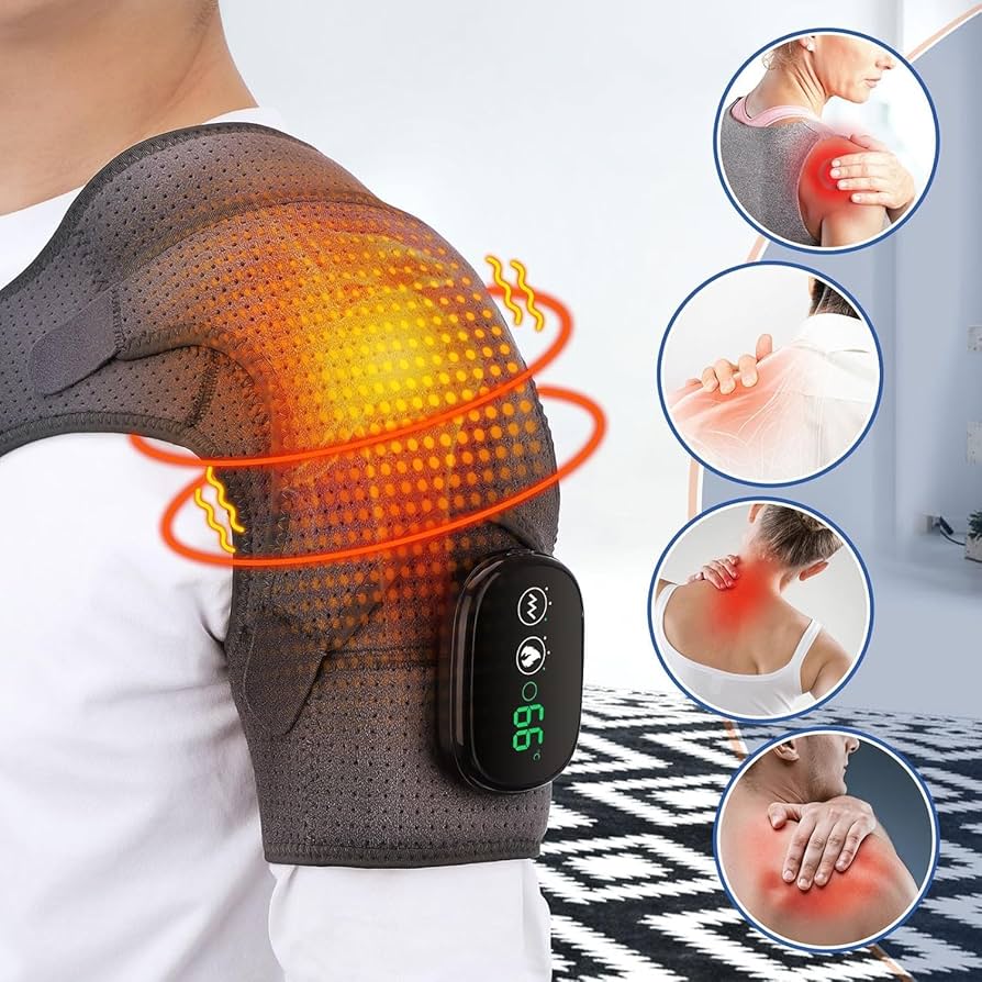 FlexiTherm Heated Shoulder  Elbow Wrap  Vibration Therapy Brace For Joint Pain Relief And Arthritis 1