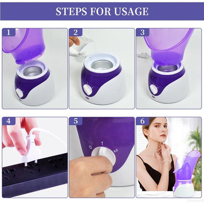 GlowMist Ionic Facial Steamer  Hot Mist Pore Cleaner  Skin Hydration Tool For Home Spa Care 7