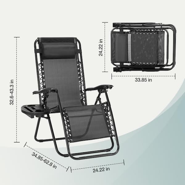 ZenLounge Zero Gravity Recliner Set – 2-Pack Outdoor Lounge Chairs with Cup Holders & Adjustable Headrests