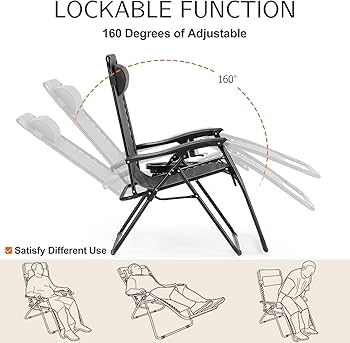 ZenLounge Zero Gravity Recliner Set  2Pack Outdoor Lounge Chairs With Cup Holders  Adjustable Headr 1
