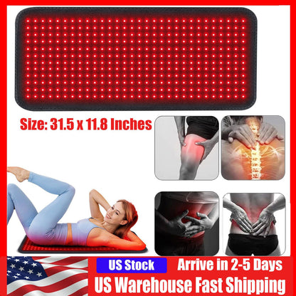 ThermaFlex Infrared Heating Massage Belt – Red Light Therapy Pad for Lumbar & Muscle Pain Relief