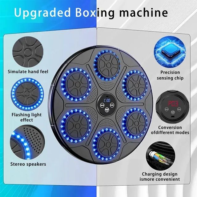 RhythmStrike Smart Music Boxing Trainer  WallMounted Bluetooth Punch Pad For Home Fitness  Reaction