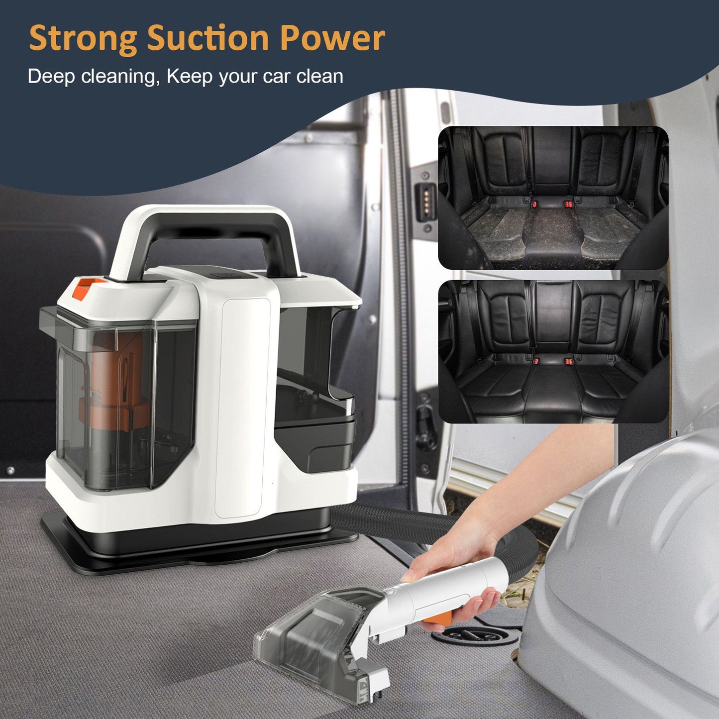 OMESER W05 Portable Carpet  Upholstery Cleaner  750W 15Kpa Suction 2