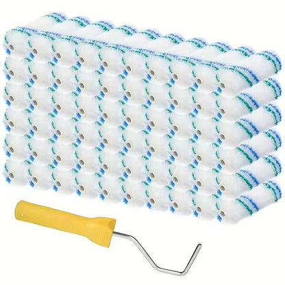 Mini Paint Roller Kit with 60 Reusable Brush Covers (4 in)