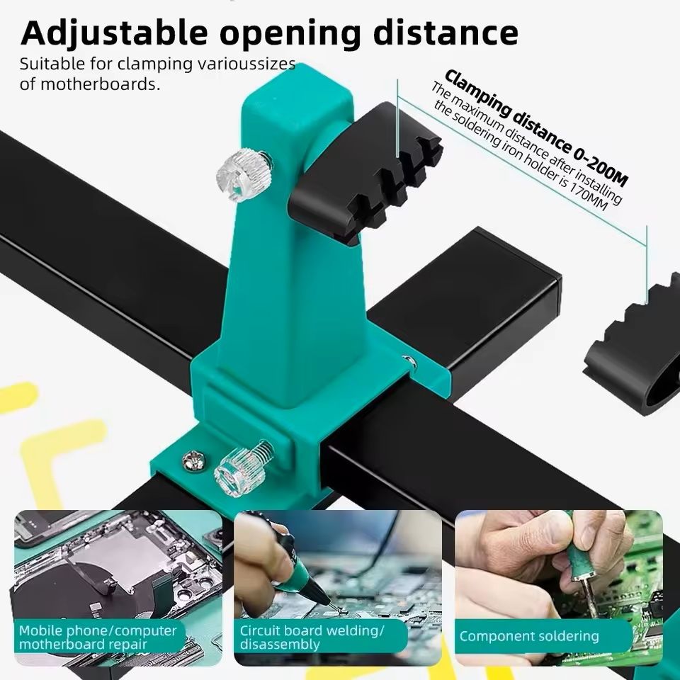 Adjustable PCB Holder With 360 Rotation For Soldering  Assembly 200300mm Range 3