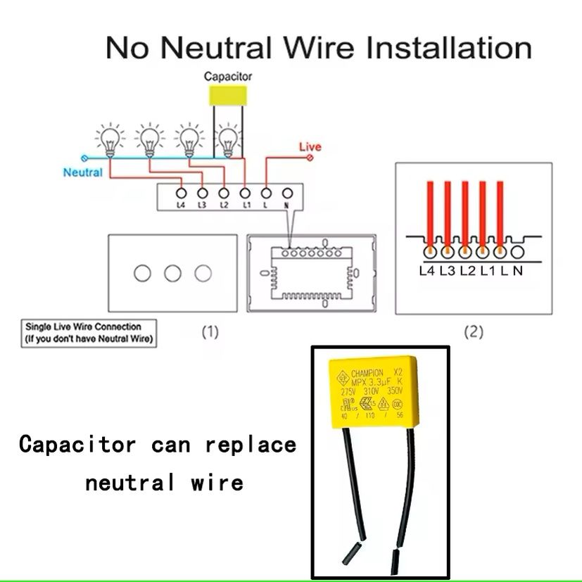 33UF 275VAC Safety Capacitor For Anti Light Flash And Smart Touch Switches 4