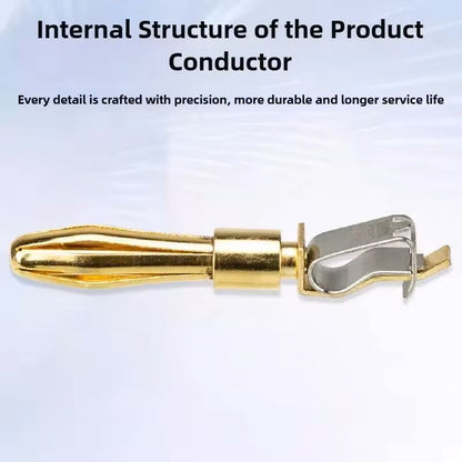 10 Piece GoldPlated Banana Plug Connector Set For High Current Electrical Testing 1