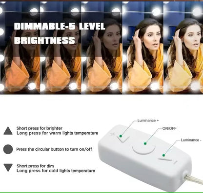 Vanity Mirror Light Kit With Detachable LED Bulbs And USB Power 3