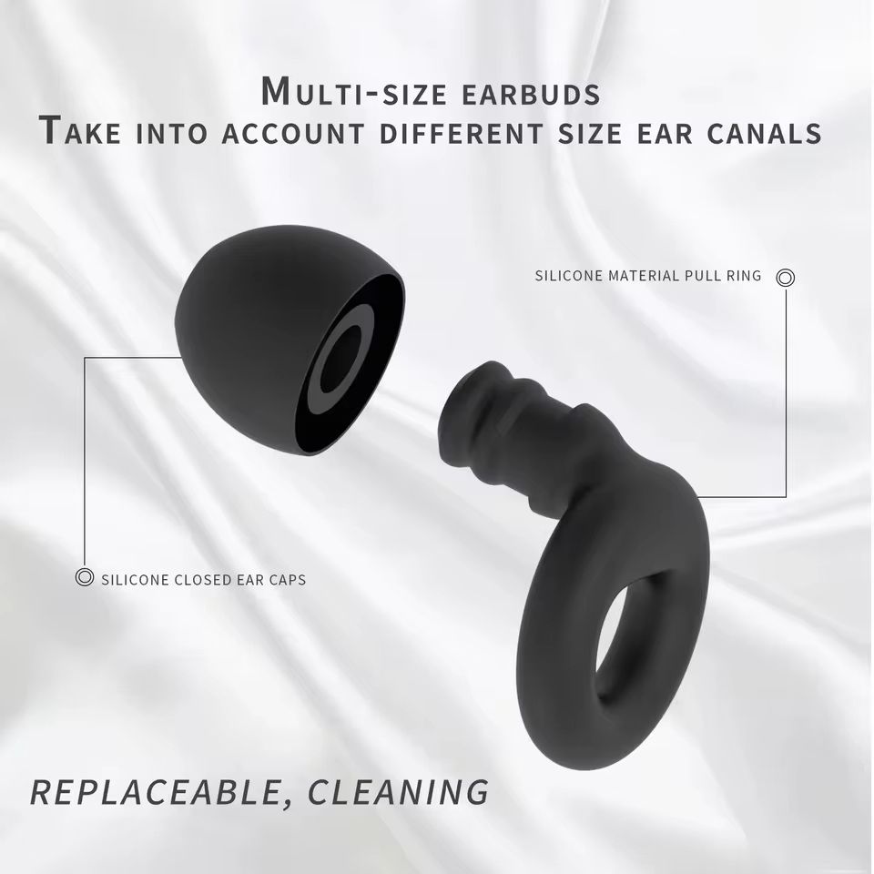 Quiet Reusable Ear Plugs With MultiSize Tips For Sleep Work  Travel 2