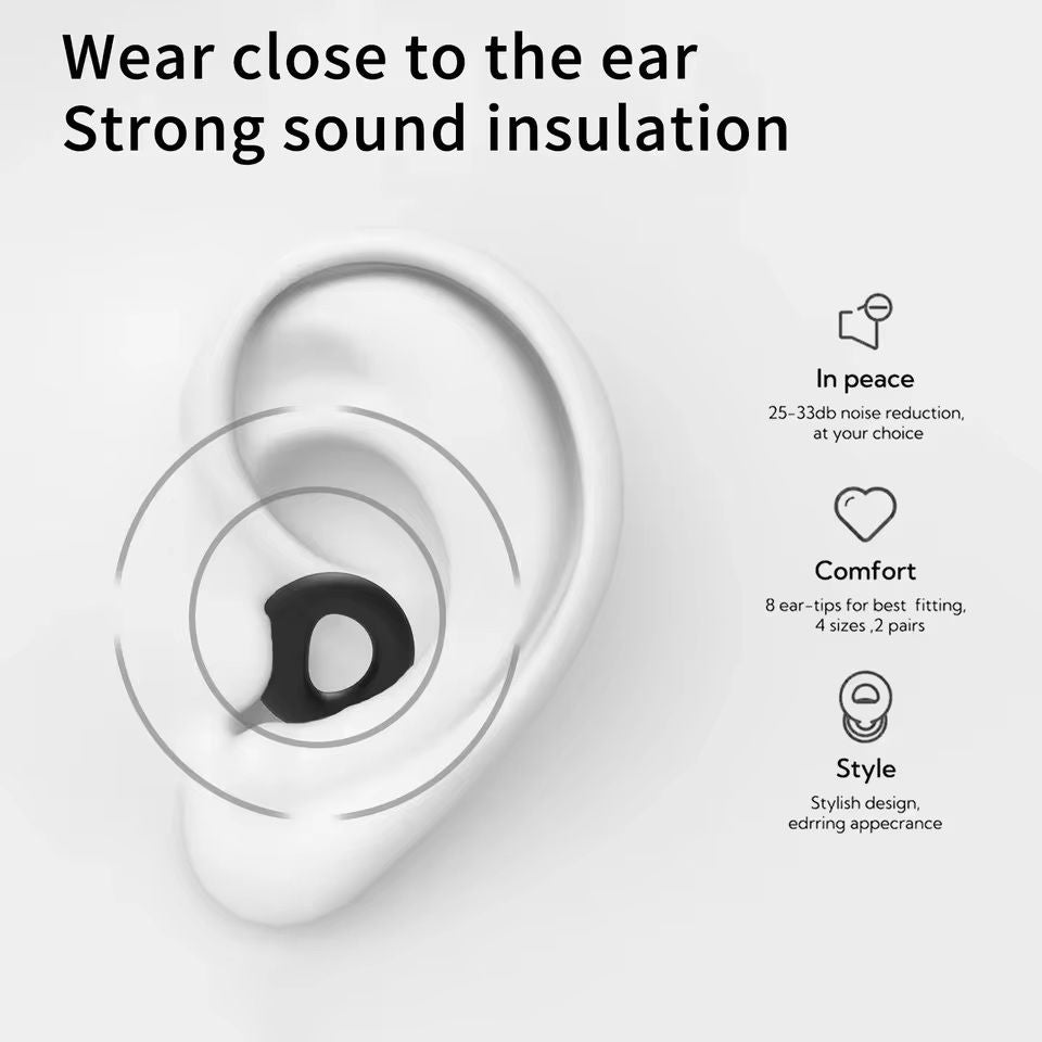 Quiet Reusable Ear Plugs With MultiSize Tips For Sleep Work  Travel 4