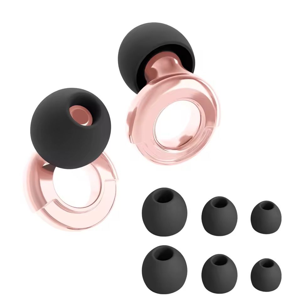 Quiet Reusable Ear Plugs With MultiSize Tips For Sleep Work  Travel 24