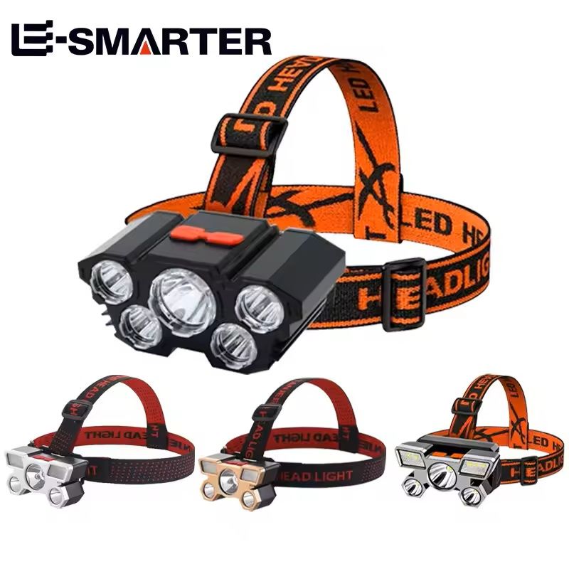 USB Rechargeable LED Headlamp with Built In Battery for Camping and Night Fishing