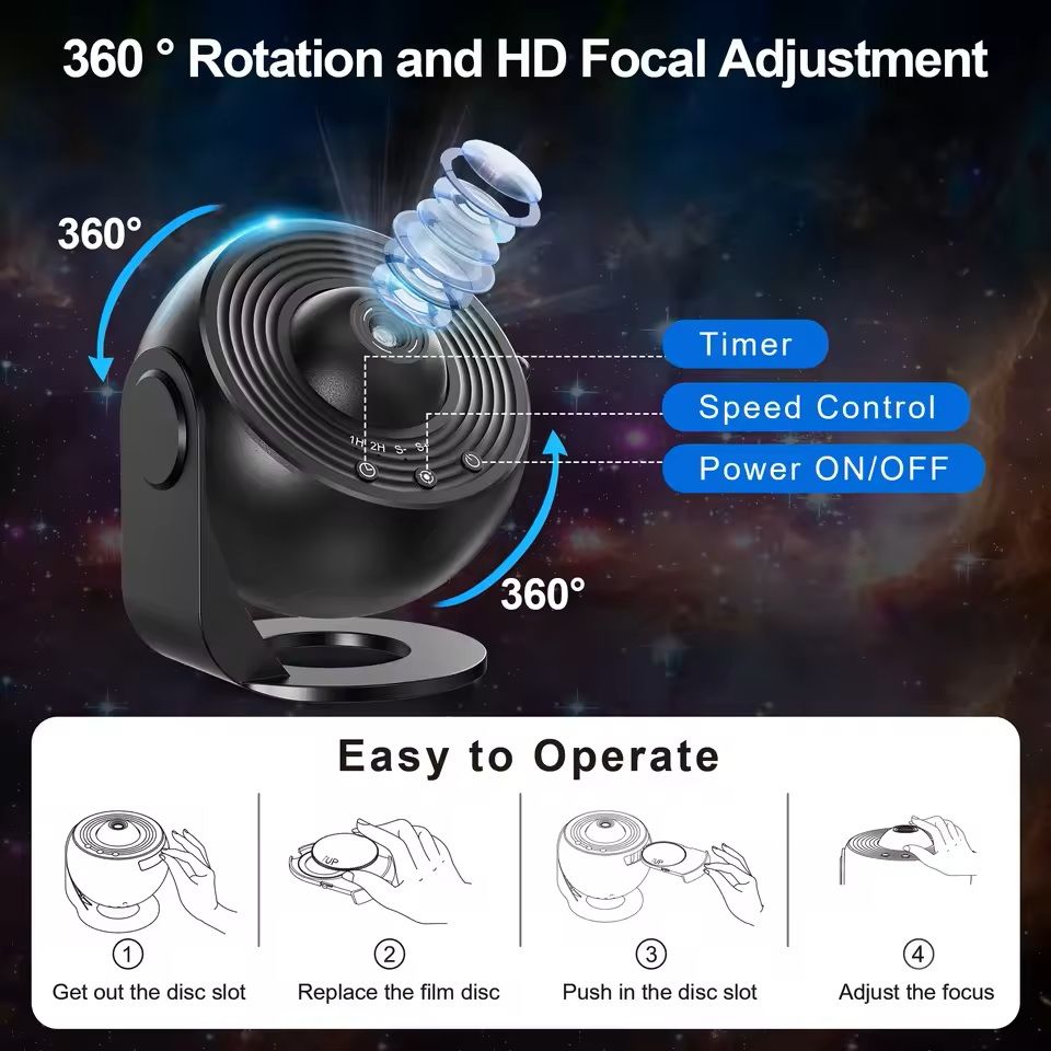 Galaxy Projector With Realistic Starry Sky And Solar System For Kids Bedroom 7