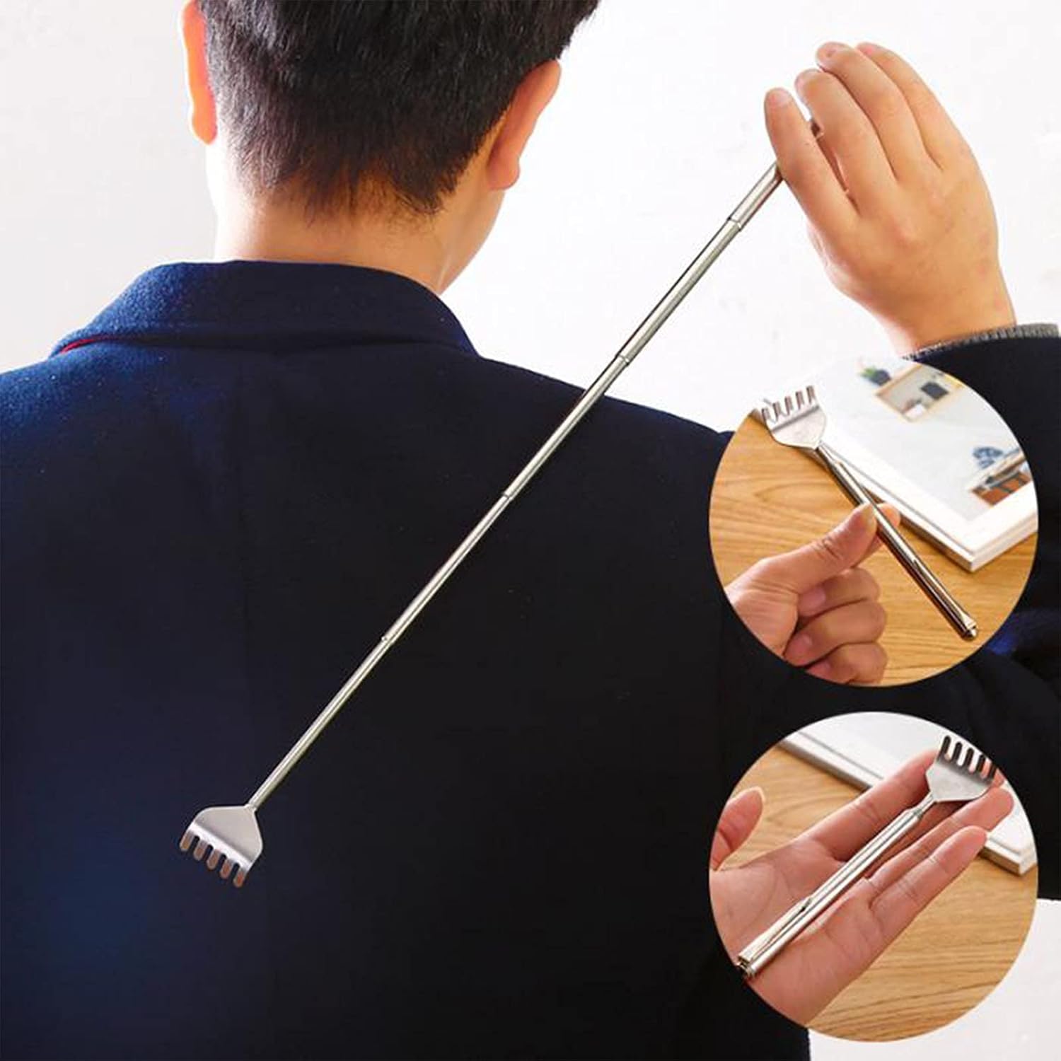 Flex Reach Telescopic Back Scratcher Portable extendable back scratcher with stainless steel comfort grip