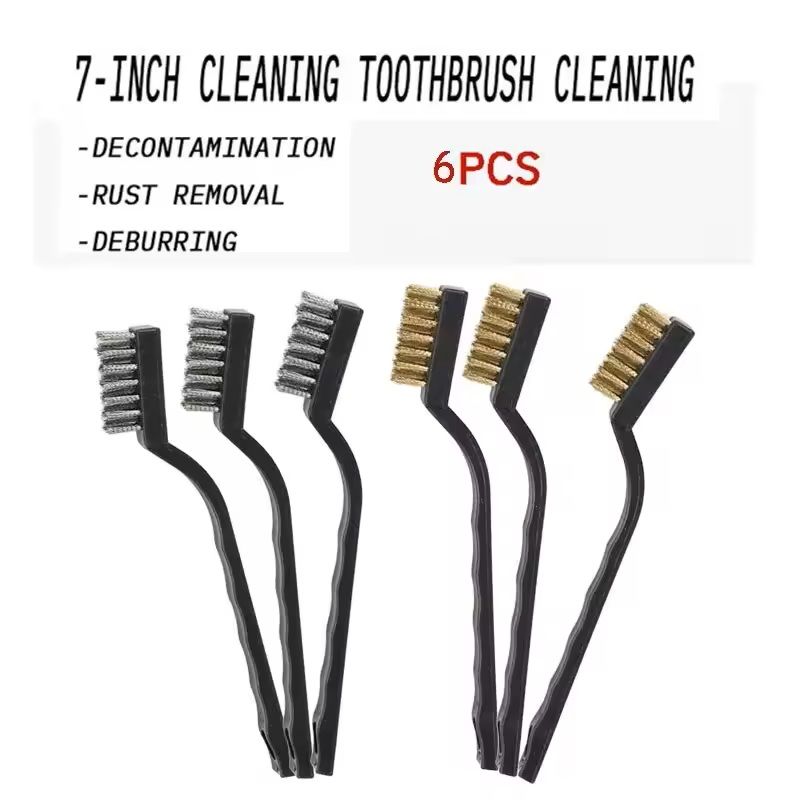 Mini Wire Brush Set with Copper Steel and Stainless Steel Bristles for Heavy Duty Cleaning