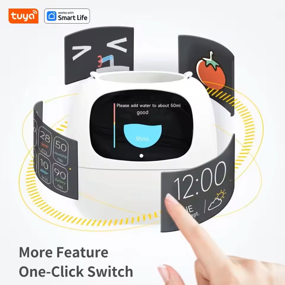 Smart AI Planter With LED Expressions And Sensors For Easy Fun Plant Care 4