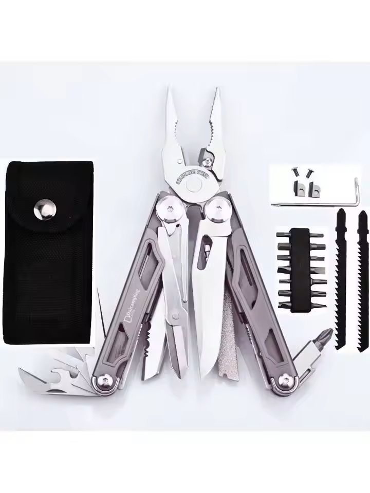 Multifunction Folding Tool Set With Knife Scissors And Pliers For EDC And Survival Use 6