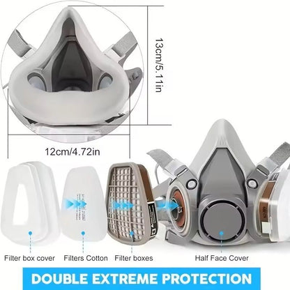 Reusable Half Face Respirator Mask With Filters For Dust Gas And Chemical Protection 1