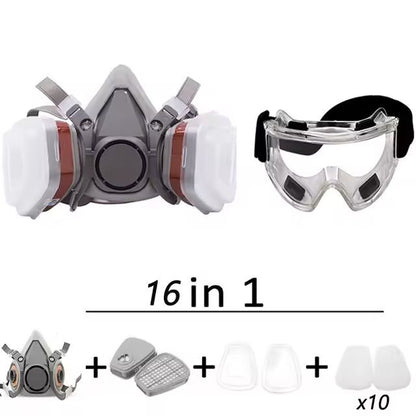 Reusable Half Face Respirator Mask With Filters For Dust Gas And Chemical Protection 9