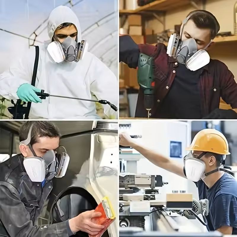 Reusable Half Face Respirator Mask With Filters For Dust Gas And Chemical Protection 5