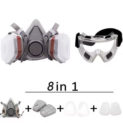 Reusable Half Face Respirator Mask With Filters For Dust Gas And Chemical Protection 7