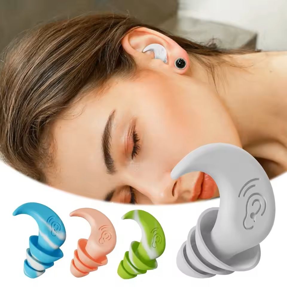 Reusable Silicone Noise Reducing Earplugs for Sleeping Swimming and Sound Protection