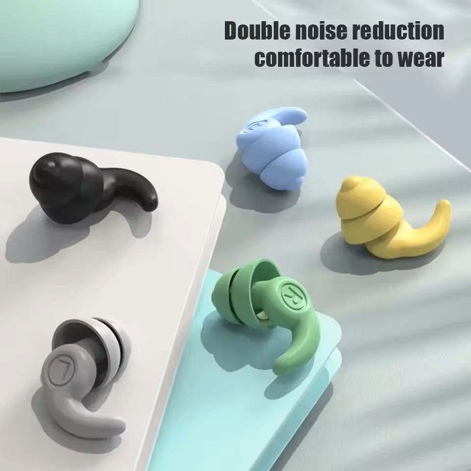 Reusable Silicone Noise Reducing Earplugs For Sleeping Swimming And Sound Protection 1