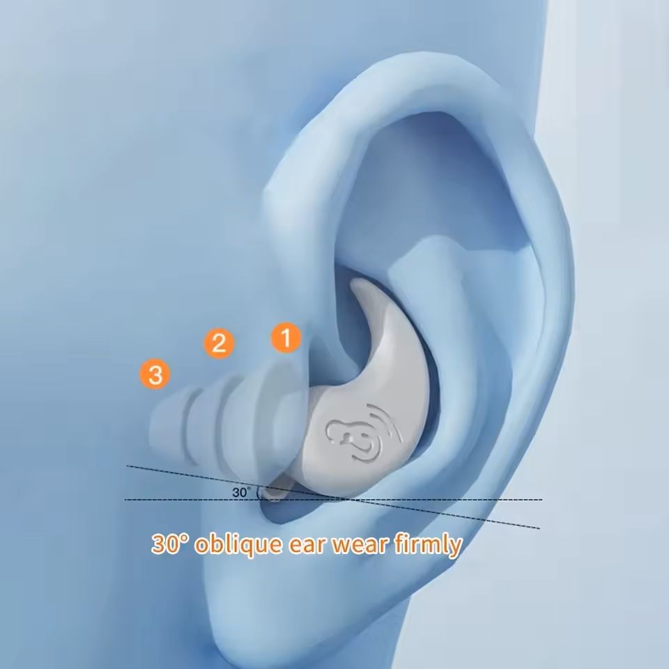 Reusable Silicone Noise Reducing Earplugs For Sleeping Swimming And Sound Protection 3