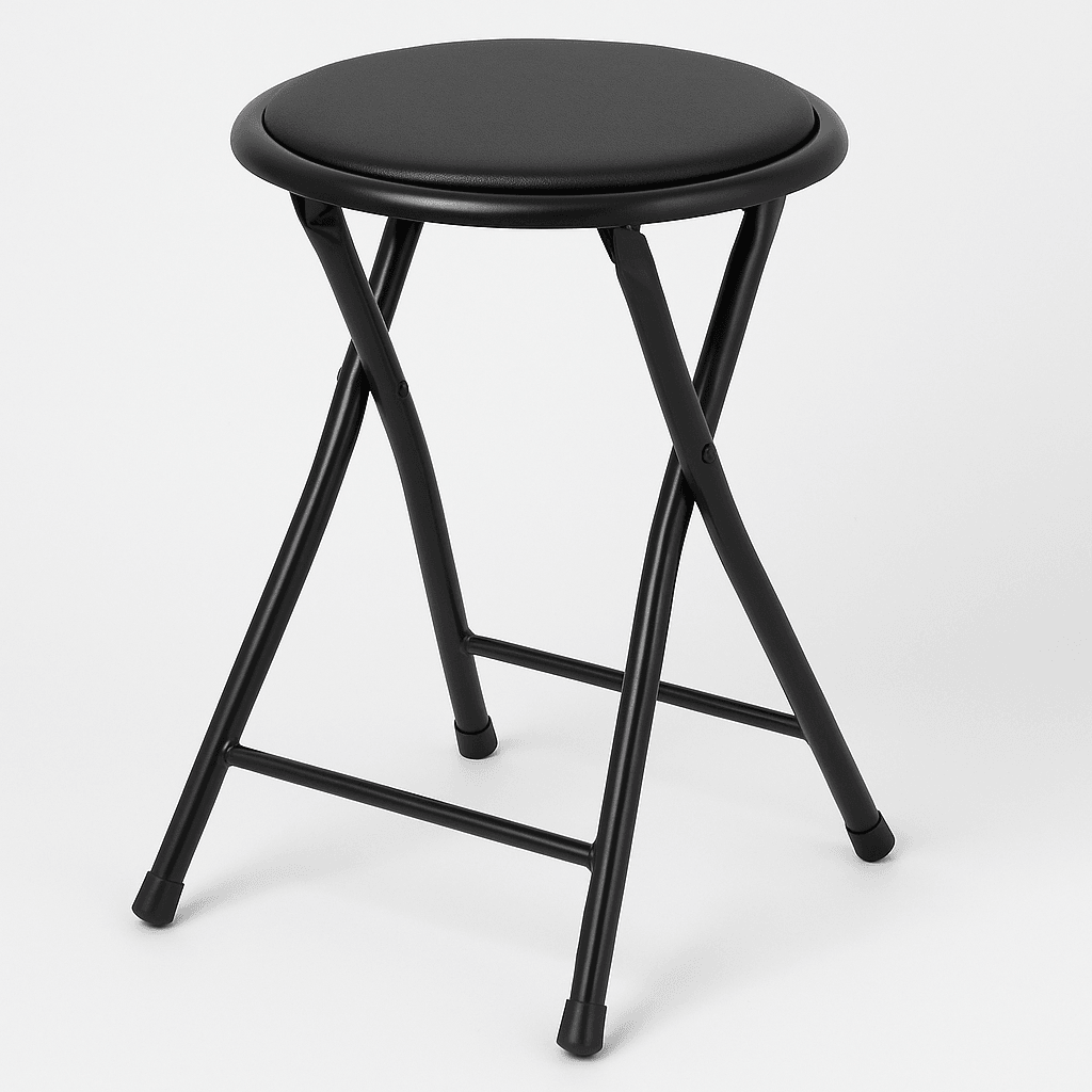 18 in Cushioned Folding Stool Compact Lightweight and Supports Up to 250 lbs