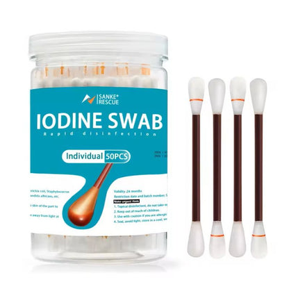 50 Piece Disposable Disinfection Swab Set For First Aid Alcohol Or Iodine Use 7