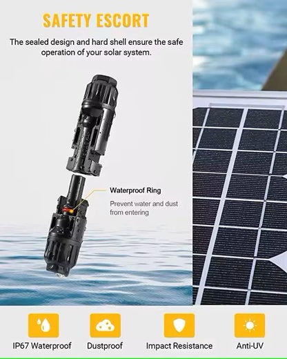 Solar PV Connector Set Male And Female Pairs For 1000V 30A Solar Panel Cable 25 To 6mm 4
