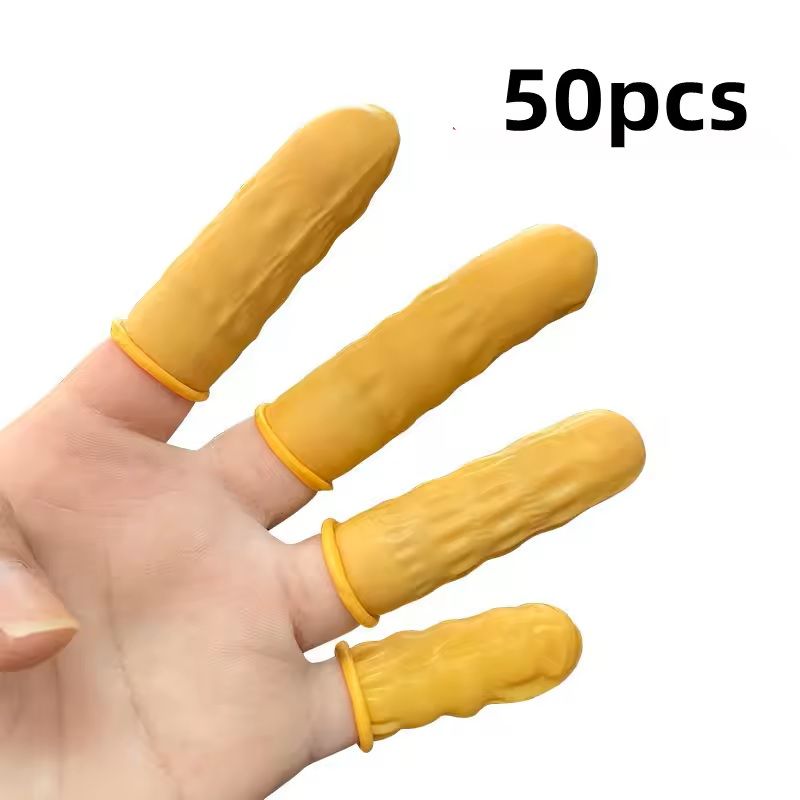 Disposable Latex Finger Cots Non Slip Protective Fingertip Covers For Anti Static Tool Use 9