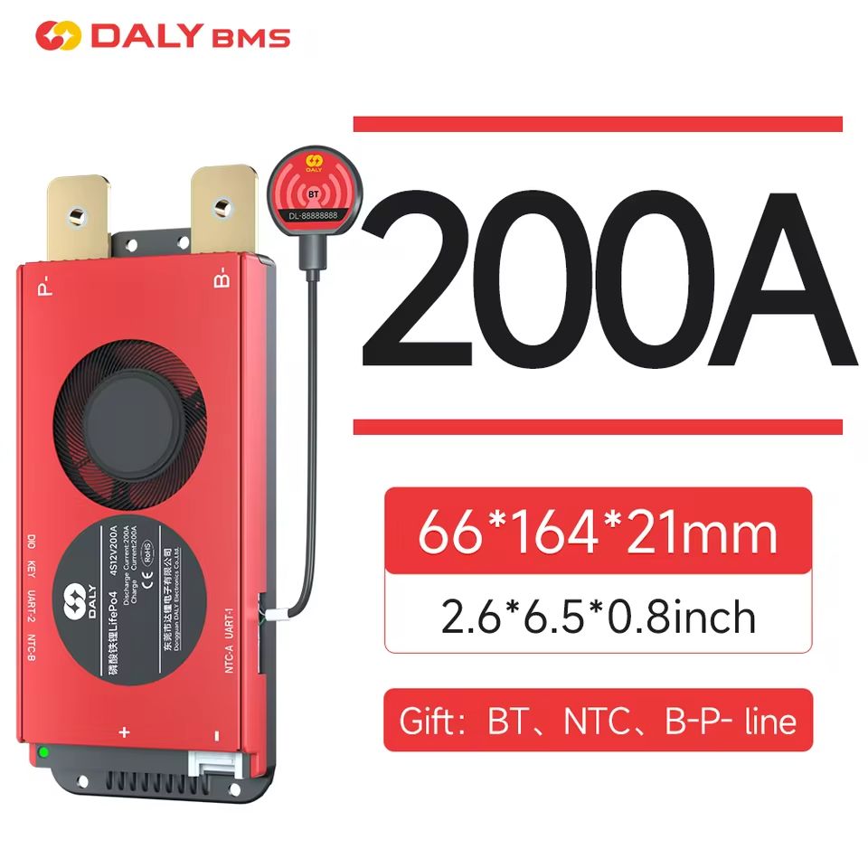 Daly Smart LiFePO4 BMS 4 To 16S 100A With Bluetooth UART And CANBUS 12