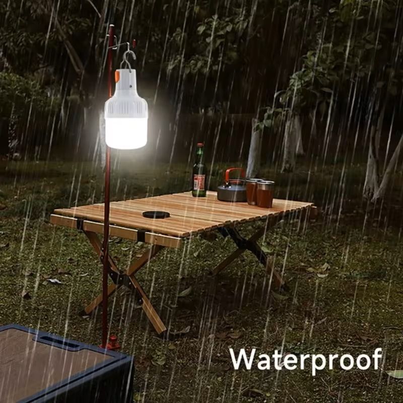 Rechargeable LED Camping Bulb With Hook  60W USB Portable Emergency Light For Outdoor Tents Fishing 2