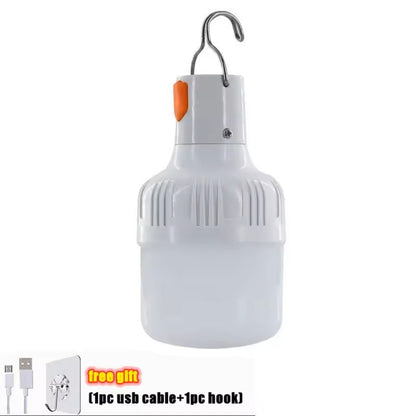 Rechargeable LED Camping Bulb With Hook  60W USB Portable Emergency Light For Outdoor Tents Fishing 5
