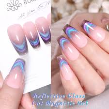Cat Eye Magnetic Gel Polish Black Glass Shine For Winter Nail Art 25