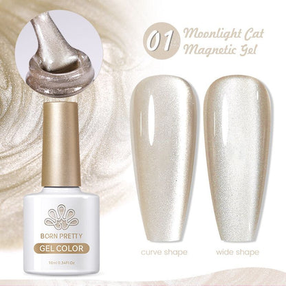 Cat Eye Magnetic Gel Polish Black Glass Shine For Winter Nail Art 11