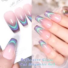 Cat Eye Magnetic Gel Polish Black Glass Shine For Winter Nail Art 21