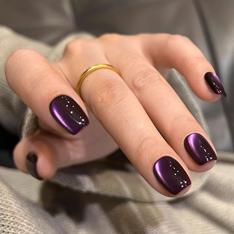Cat Eye Magnetic Gel Polish Black Glass Shine For Winter Nail Art 1
