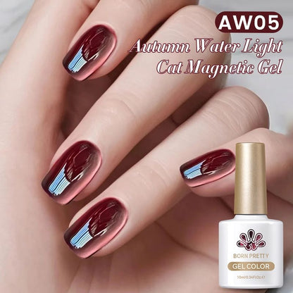 Cat Eye Magnetic Gel Polish Black Glass Shine For Winter Nail Art 9