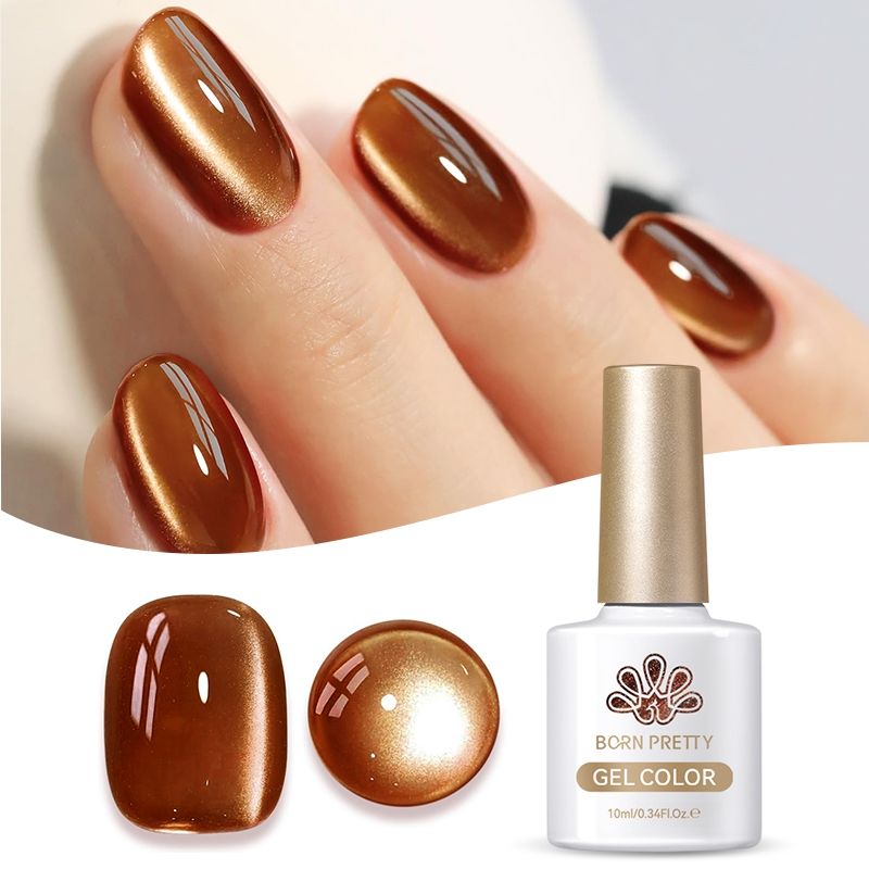 Cat Eye Magnetic Gel Polish Black Glass Shine For Winter Nail Art 6
