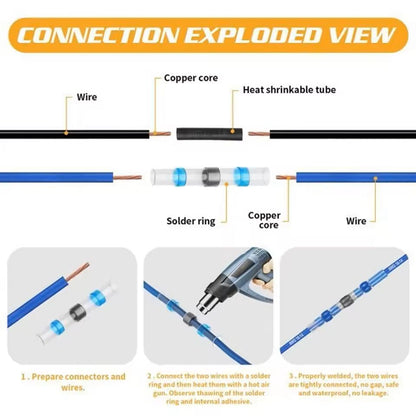 Waterproof Heat Shrink Wire Connectors  Solder Seal Electrical Terminals 100200 Pcs 3