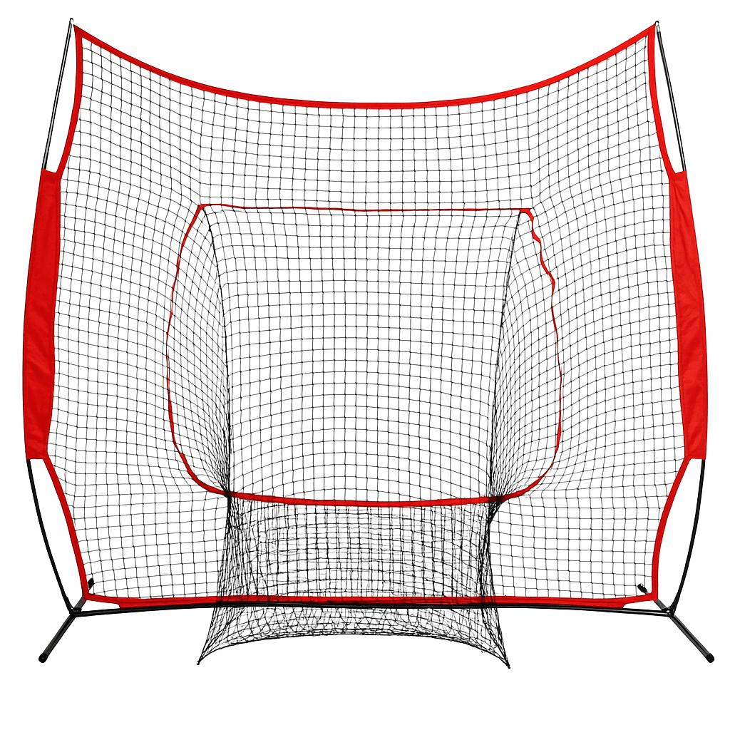 84 X 84 In Softball  Baseball Practice Net Portable Hitting  Pitching Trainer With Bow Frame And Ca 1