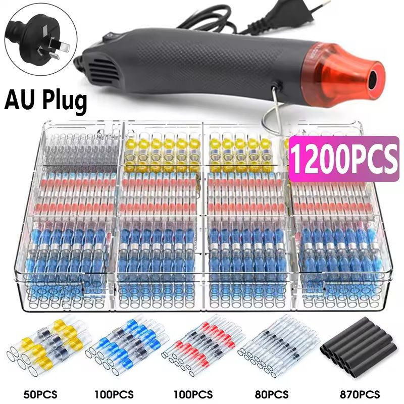Waterproof Heat Shrink Wire Connector Kit  Solder Seal Crimp Terminals With Optional Heat Gun 50120 15