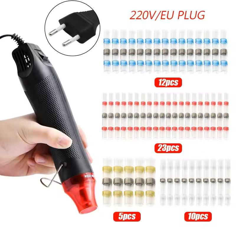 Waterproof Heat Shrink Wire Connector Kit  Solder Seal Crimp Terminals With Optional Heat Gun 50120 7