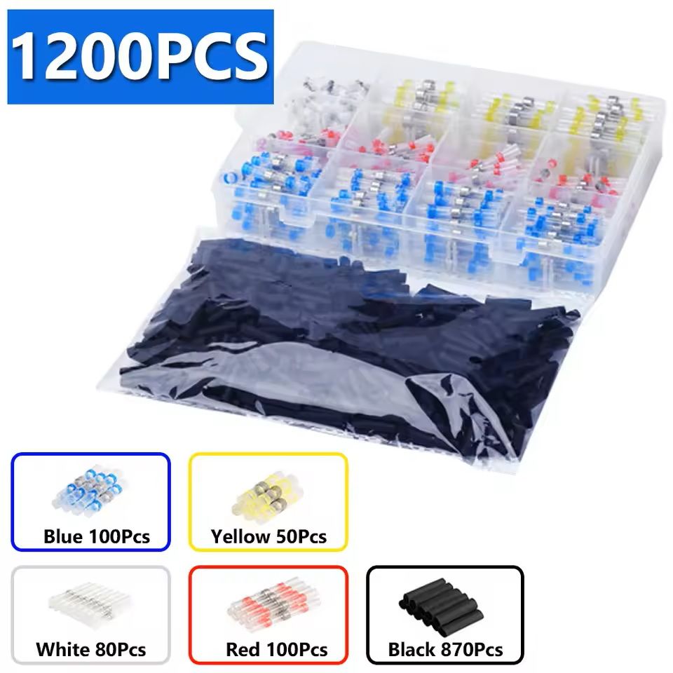 Waterproof Heat Shrink Wire Connector Kit  Solder Seal Crimp Terminals With Optional Heat Gun 50120 17