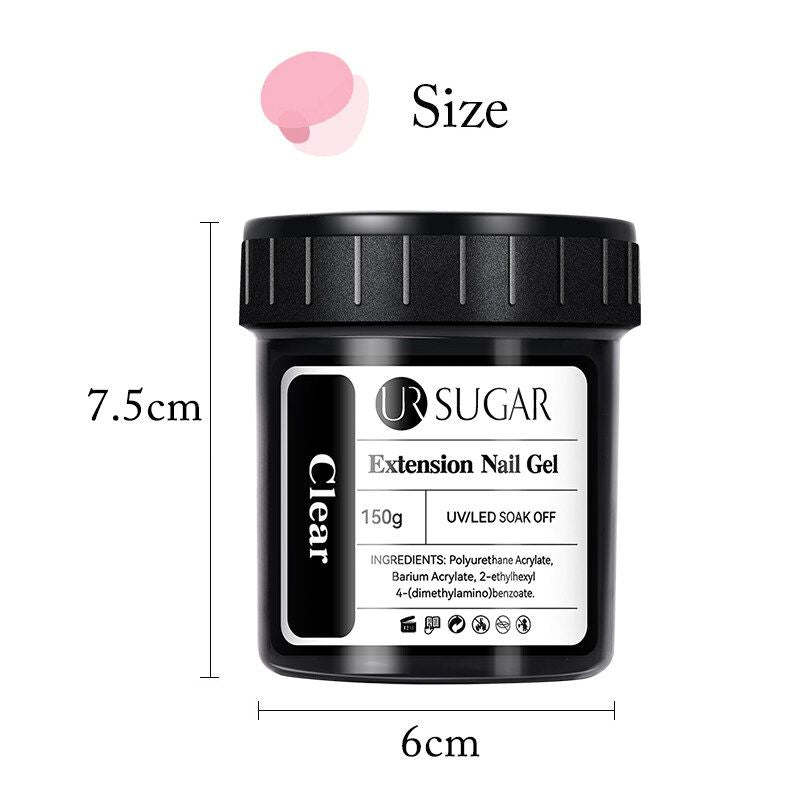 UR Sugar Deluxe Builder Gel Kit Nude  Clear Hard Extension Gel For Strong Salon Nails 7