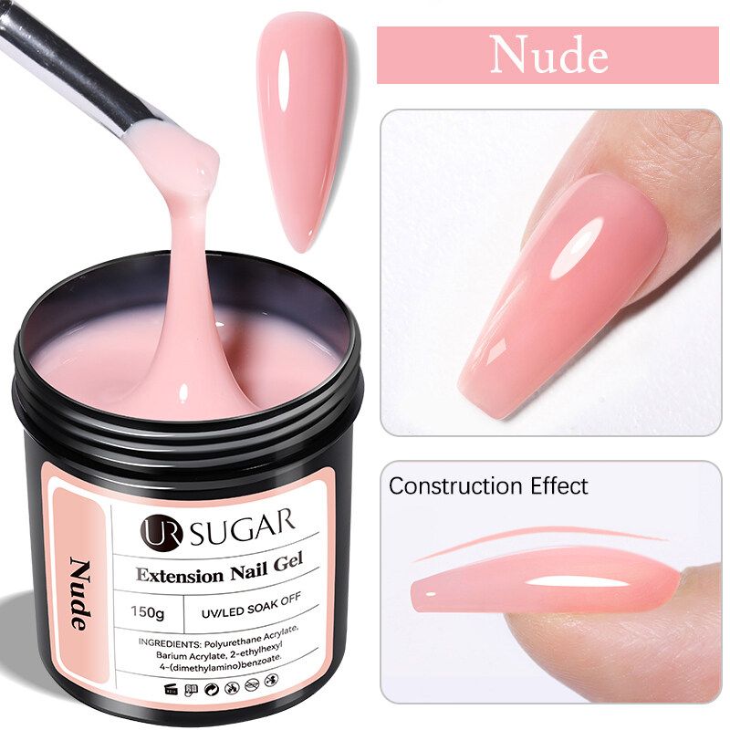UR Sugar Deluxe Builder Gel Kit Nude  Clear Hard Extension Gel For Strong Salon Nails 6